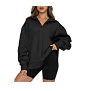 Amazon Queen women’s oversized half zip pullover long sleeve quarter zip hoodie